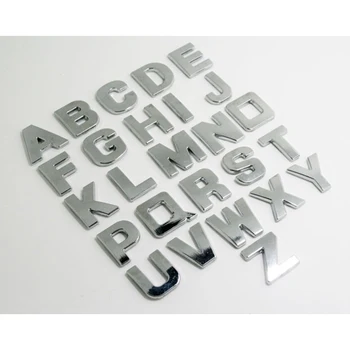 Нов 25-28mm 3D DIY букви азбука емблема хром и черен стикер за кола Digital значка лого аксесоари мотоциклет
