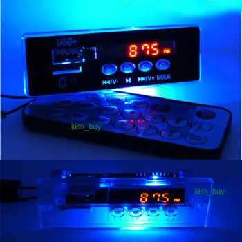 DYKB Digital LED 5V / 12v MP3 декодер борда Аудио TF карта / USB музикален плейър дисплей панел FM радио модул + IR дистанционно FM радио кола