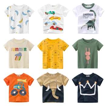 T Ризи Детски дрехи Летни детски момчета Тениски Момичета Мода Карикатура върхове Високо качество памук бебе дете случайни върхове