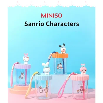 520Ml Sanrio вода Hello Kitty бутилка спорт пластмасови Sippy чаша направо напитка Cinnamoroll пътуване слама чаша деца подарък играчка