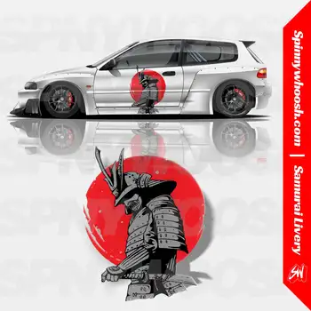 Персонализирана самурайска ливрея Състезателна странична обвивка Абстрактни ивици Автомобилни стикери Винилови стикери Цветни стикери Drift Custom