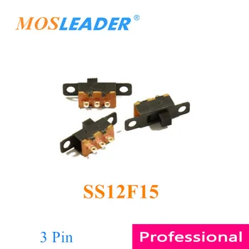 Mosleader 1000pcs SS12F15 3P 2T 3Pin 2 Travel SS-12F15G4 SS12F15VG4 1P2T SS12F15G4 4MM Височина на дръжката Плъзгач превключвател Превключвател за превключване