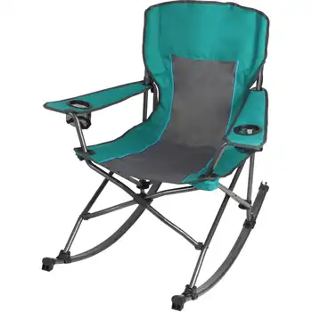 Сгъваем комфортен къмпинг люлеещ се стол зелен 300 lbs капацитет Възрастни къмпинг столове стол открит стол
