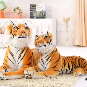 30-120 см Реалистичен тигър & Леопардови плюшени играчки Меки диви животни Симулация Бял тигър Кукла Ягуар Деца Детски подаръци за рожден ден