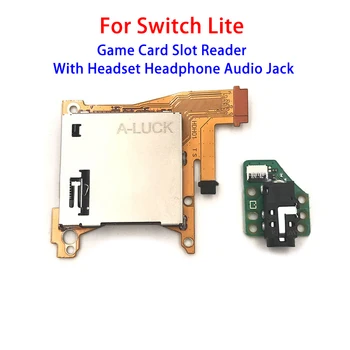 10pcs за превключвател Lite игра карта слот четец със слушалки слушалки аудио жак гнездо съвет за NS Lite ремонт подмяна част