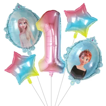 5pcs Елза принцеса фолио хелий балони 30inch номер бебе душ момиче въздух Globos рожден ден тема парти декорации детски играчки
