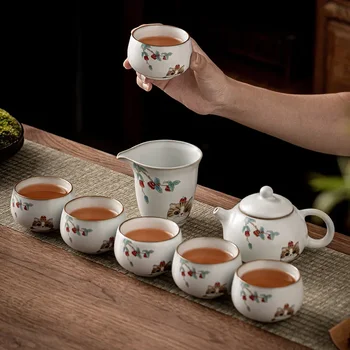 Cat Tea Master Cup Проба за лична цел Женска керамика Кунг Фу Единична Ru пещ Малка купа за чай
