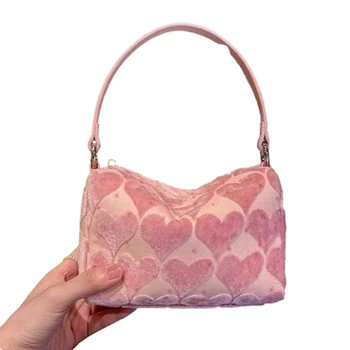 Модна чанта със сърце модел мобилен телефон чанта рамо чанта за жени момиче