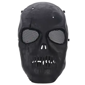 Еърсофт маска череп пълна защитна маска - черна