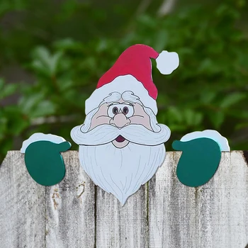 DIY Коледна ограда Peeker декорация сладък Дядо Коледа снежен човек фестивали Начало Открит градина вътрешен двор ограда тревата знак декорация