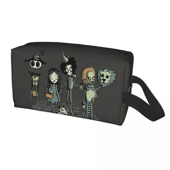 Kawaii Tim Burton Horror Movie Travel Toiletry Bag Women Gothic Halloween Film Cosmetic Makeup Organizer Beauty Storage Dopp Kit