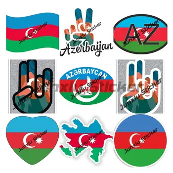 Азербайджан флаг винил стикер стикер Azərbaycan Respublikası City Shield Decals кола SUV прозорец екран къмпинг стикер аксесоари
