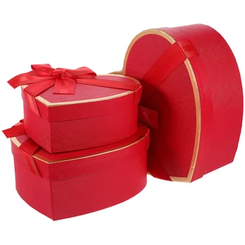 3 бр. Подаръчна кутия Опаковка с форма на сърце Цвете за аранжировки Подарък за рожден ден