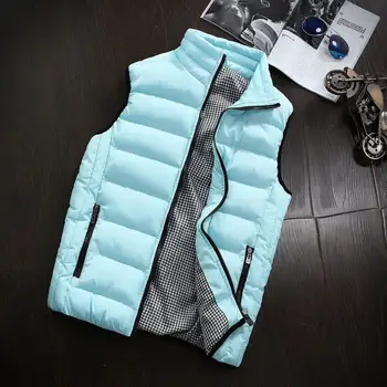 Мъже есен зима топло жилетка с цип джоб дизайн плътен цвят водоустойчив студена превенция без ръкави яке мъже жилетка