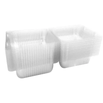 100Pcs единични индивидуални кутии за парчета торта Десертни контейнери Кутии за чийзкейк Квадратните кутии за подреждане Прозрачни кутии за храна