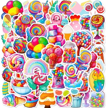 10/50Pcs цветни бонбони карикатура сладък естетически разнообразен стикер пакет за дете пътуване багаж скейтборд декорация графити ваденки