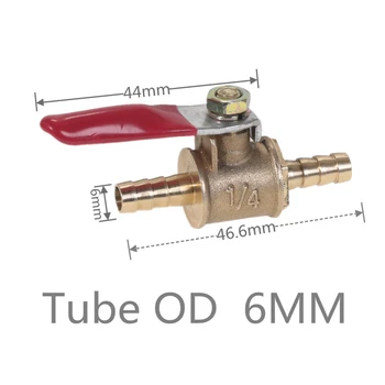  месингов клапан клапан превключвател 6mm 8mm 10mm 12mm сферичен кран месинг директен проход тип вода / въздух газ линия Подобряване на дома