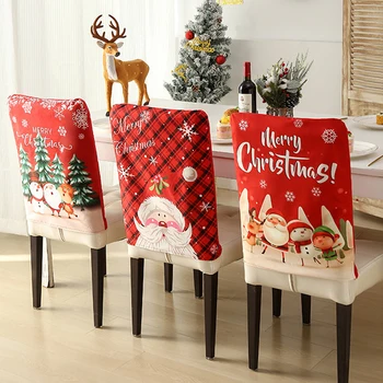 1PC нетъкан стол покритие Коледна украса за домашна маса вечеря стол обратно декор Новогодишни парти консумативи Коледа Navidad 2024