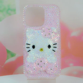 Kawaii Sanrio Hello Kitty Калъфи за телефони за Iphone 15/14Promax Plus 13/12Mini Cartoon X Xs Xr 8 7Plus Сладък женски момиче подарък