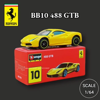 Bburago 1/64 Ferrari кола миниатюрен модел, BB10 488 GTB мащаб Lefarrari F40 F50 F12tdf 458 Spider Diecast превозно средство реплика играчка