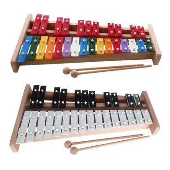 27 Забележка Xylophone ръка звънец цветни перкусии бебе образователна играчка деца музикален коледен подарък деца музикален инструмент
