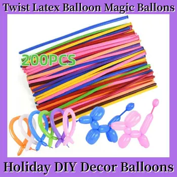 200PCS Парти дълго обвързване на животни Правене на балони Латекс балон балони Деца асорти латекс Дълги играчки Празничен декор