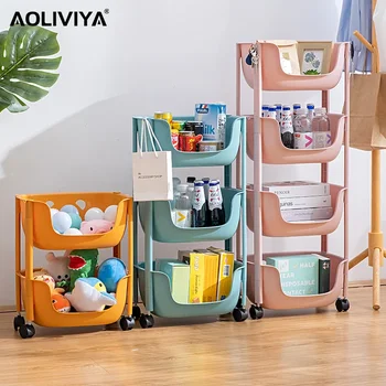 SH AOLIVIYA Кухня зеленчуци и плодове багажник етаж подвижна количка багажник многослойни спалня баня съхранение багажник