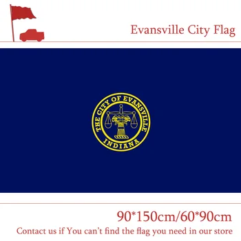 US Evansville City Flag State of Indiana 90 * 150cm 60 * 90cm Flag 3x5ft 100% полиестер банер вътрешен открит