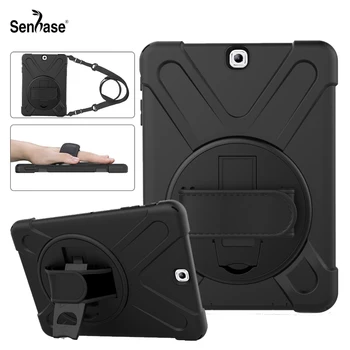 Удароустойчив детски безопасен компютър + силиконова стойка за презрамка за таблет за Samsung Galaxy Tab S2 9.7 инчов T810 T813 T815 T819 случай