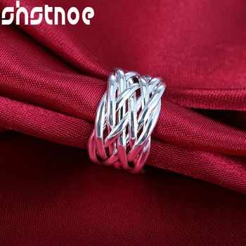 SHSTONE 925 стерлинги сребърен кръст окото отворен пръстен за мъж жени годежно сватбено парти дама чар мода бижута подарък за рожден ден