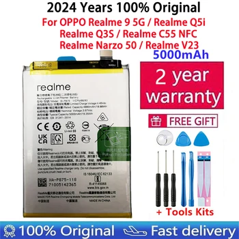 100% оригинална 5000mAh висококачествена резервна батерия за OPPO Realme 9 5G Q5i Q3S C55 NFC Narzo 50 V23 батерии