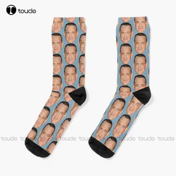 Mighty Tom Hanks Low Poly Art Socks Athletic Socks Unisex Adult Teen Youth Socks Персонализиран персонализиран 360° цифров печат