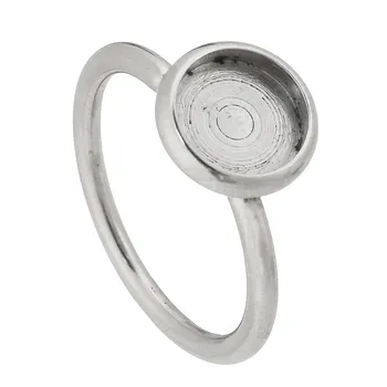 1PCs Настройки на основата на пръстена на рамката Вътрешно прилягане 8mm Cabochon неръждаема стомана 10 * 10mm Регулируеми бутони пръстени Рамка за изработка на бижута