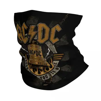 Hells Bells AC DC Bandana Neck Gaiter UV защита Шал за лице Cover Мъже Жени Ретро Рок Хеви метъл лента за глава Тръба Балаклава