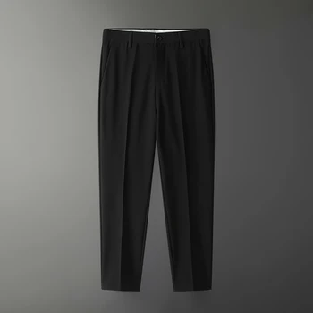Костюм панталони мъже корейска мода хлабав драперия класически девет точкови панталони 2023 мъже дишаща широк крак случайни прав панталон мъжки M50