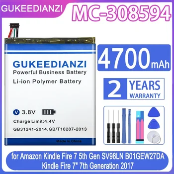 GUKEEDIANZI Резервна батерия MC-308594 4700mAh за Amazon Kindle Fire 7 5-то поколение SV98LN батерии + безплатни инструменти Fire7