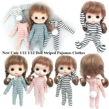 Високо качество за ob11 obitsu 11 аксесоари Нови сладки дрехи 1/111/12 кукла дрехи кукла сън дрехи кукла раирана пижама