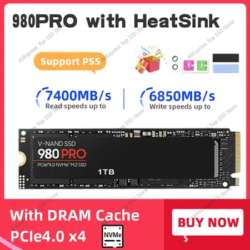 Оригинален 4TB 980Pro Nvme M.2 2280 PCIe4.0X4 2TB 1TB вграден твърдотелен диск HD висока скорост, подходящ за Ps5 десктоп/лаптоп/Mac