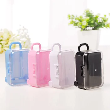 Mini Roller Travel Suitcase Candy Box Personality Creative Wedding Candy Box Luggage Trolley Case Candy Toy Small Storage Box
