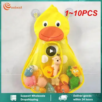 1~10PCS Бебешки играчки за баня Сладка патица жаба мрежа мрежа играчка чанта за съхранение силна всмукателни чаши баня игра чанта организатор водни играчки