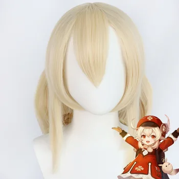 Game Genshin Impact Klee Cosplay перука Хелоуин косплей костюми перуки конски опашки жени бежова перука синтетична коса