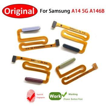 10Pcs, Origianl Touch ID сензор Home Button Flex кабел за Samsung A14 4G A145F A145P / A14 5G A146F A146P сензор за пръстови отпечатъци