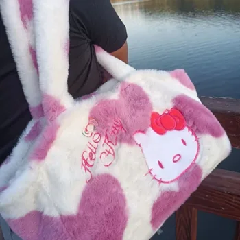 Sanrio Hello Kitty чанта голяма пазарска чанта голям капацитет всички мач творчески дизайн сладко момиче сърце карикатура сладост приятелка подарък