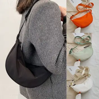 Orange найлон Crossbody чанта за жени мода преносими случайни Hobos гърдите чанта подмишниците чанта студенти рамо кръст тялото чанта