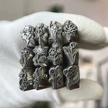 1PC 8x12mm месец цвете серия метални печати бижута щамповане инструмент кожа сребро злато удар дърворезба перфоратор рожден ден цветя