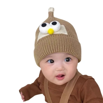 Големи очи плетена шапка Windprrof Warm Bonnet Beanie Cap за есента и зимата