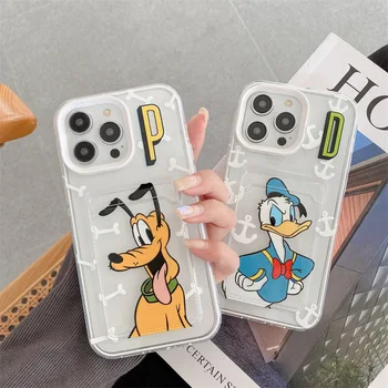 Моден анимационен филм Disney Donald Duck силиконов калъф за iPhone 12 11 Pro Max Mini X XR XS Max 7 8 6s Plus SE удароустойчив мек капак