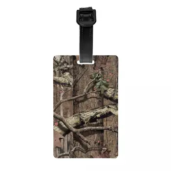 Custom Real Tree Camouflage Camo Pattern Luggage Tag With Name Card Privacy Cover ID Label for Travel Bag Suitcase