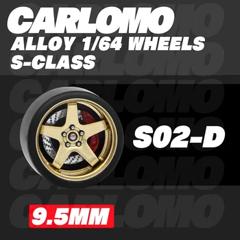 1/64 Алуминиеви джанти CARLOMO 9.5mm или COOLCARIFUN 10.5mm Колело със спирачка и гуми 1:64 Модел автомобил TLV/IG/HW модифицирани части