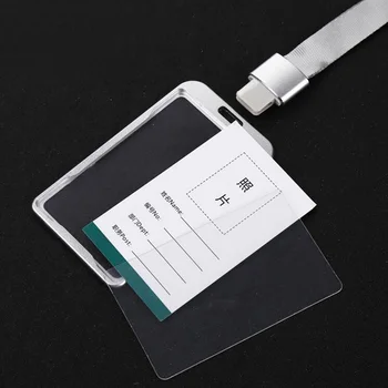 Алуминиева сплав Pass работна карта капак ръкав бизнес разрешително случай име ID етикет значка притежателя с ремък метална карта протектор